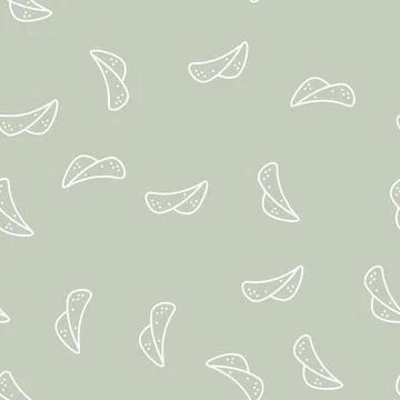 Chip potato vegetable line seamless pattern Stock Illustration