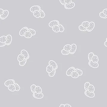 Chip potato vegetable line seamless pattern Stock Illustration