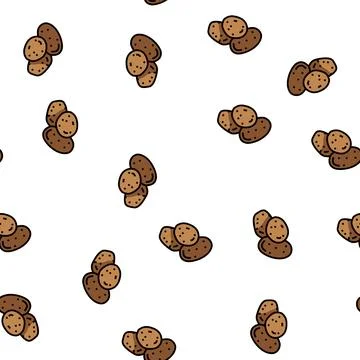 Chip potato vegetable vector seamless pattern Stock Illustration