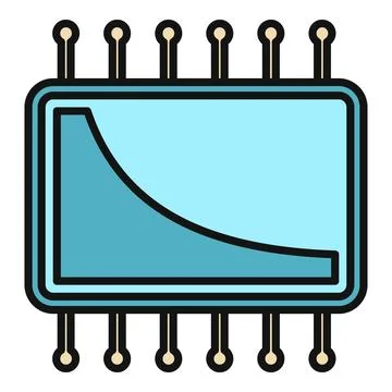Chip processing declining data analysis graph decrease Stock Illustration
