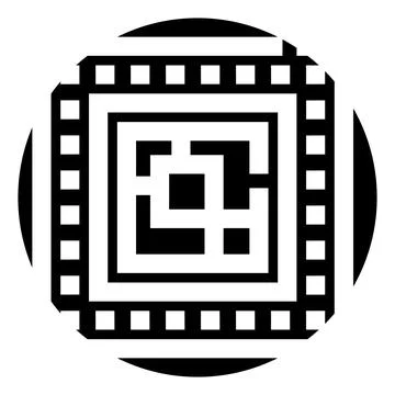 Chip processing unit icon for computing hardware 스톡 일러스트
