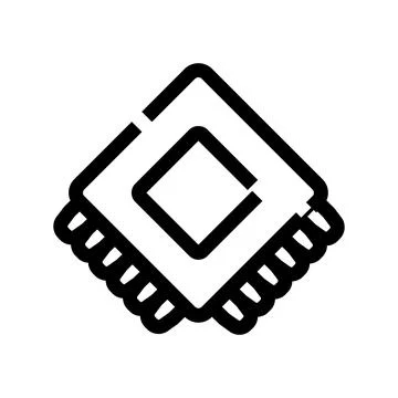Chip processing unit icon illustrating digital technology Stock Illustration