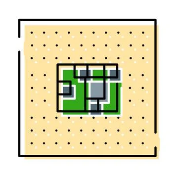 Chip processing unit technology with integrated circuit design Stock Illustration