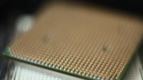 Chip processor computer motherboard macro Stock Footage 130786636