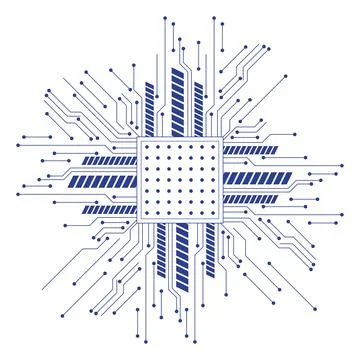Chip processor electronic Stock Illustration