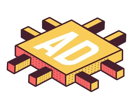 Chip processor electronic Stock Illustration