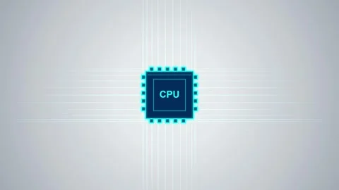 Chip Processor flat design animation of modern electronic hardware Stock Footage 347725149