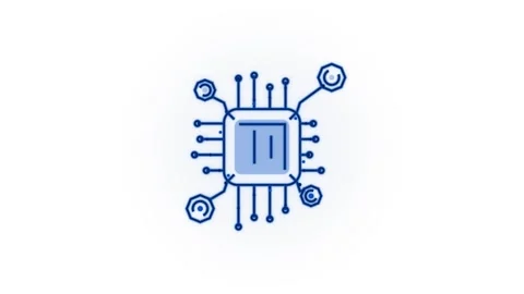 Chip Processor flat with modern computer components and high speed electronic Stock Footage 347725324