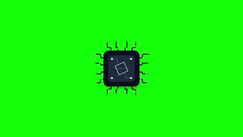 Chip Processor flat top view of modern digital circuit board hardware Stock Footage 347725129