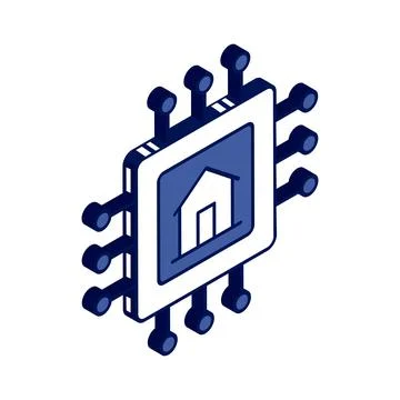 Chip processor with house Stockillustratie