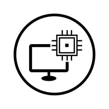 Chip, processor icon. Black vector design. 스톡 일러스트