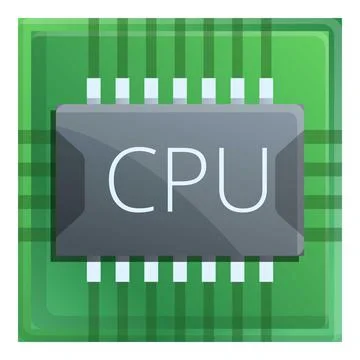 Chip processor icon, cartoon style 스톡 일러스트