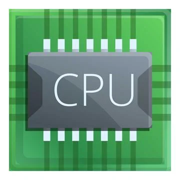 Chip processor icon, cartoon style 스톡 일러스트