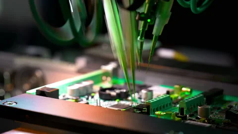Chip production. Installation of transistors and components. Stock Footage 152824699