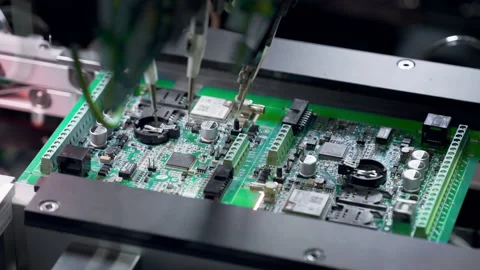 Chip production. Installation of transistors and components. Stock Footage 152827986