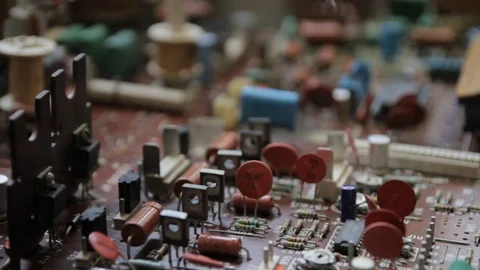 Chip radio components mounted on the PCB with soldering iron Video stock 85328088