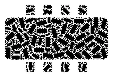 Chip Recursive Icon Composition of Self Icons Stock Illustration