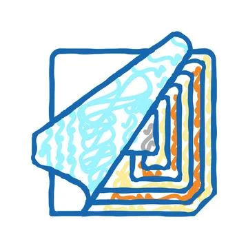 Chip rfid copper wire component icon doodle illustration 스톡 일러스트