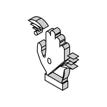 Chip rfid in palm isometric icon vector illustration 스톡 일러스트