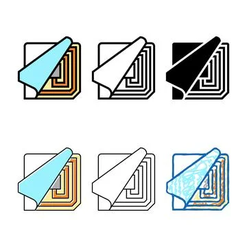 Chip rfid set copper wire component color icon vector Illustrazione stock