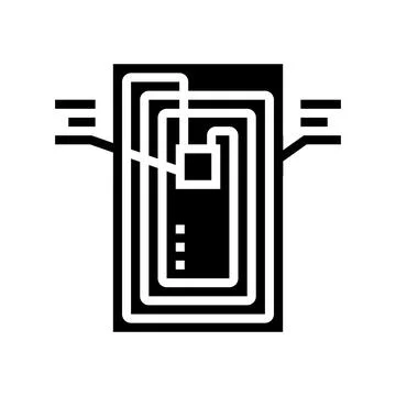 Chip rfid structure glyph icon vector illustration Stock Illustration