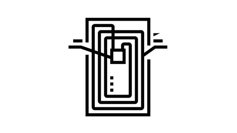 Chip rfid structure line icon animation Stock Footage 164212397