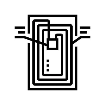 Chip rfid structure line icon vector illustration Stock-Illustration