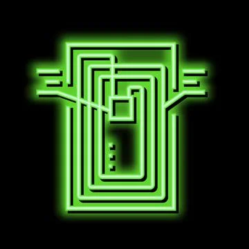 Chip rfid structure neon glow icon illustration Stock-Illustration