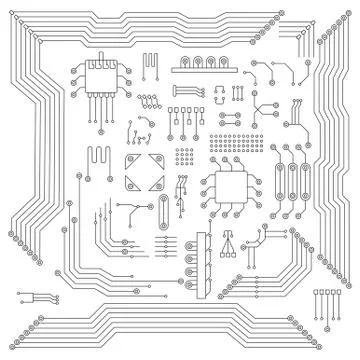 Chip scheme elements set 스톡 일러스트