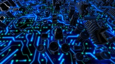 Chip semiconductors and processors Stock Footage 316018360