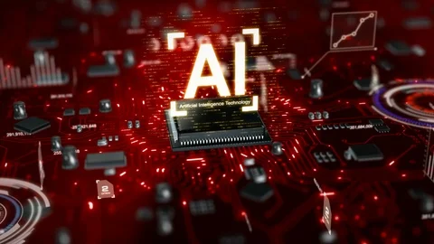Chip set with Circuit with HUD Effect Stock Footage 106892258