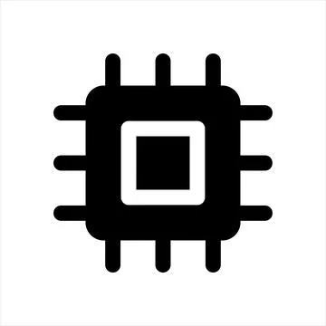 Chip set glyph icon vector illustration isolated on white background Stock Illustration