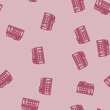 Chip shop line vector seamless pattern Stock Illustration