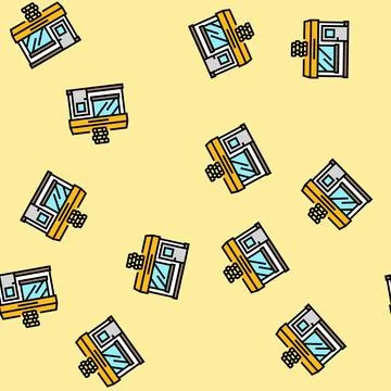 Chip shop vector seamless pattern Stock Illustration