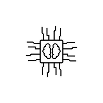 Chip smart brain icon. Element of future technology icon for mobile concept and Stock Illustration