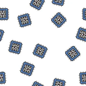 Chip of smart home system vector seamless pattern Stock Illustration