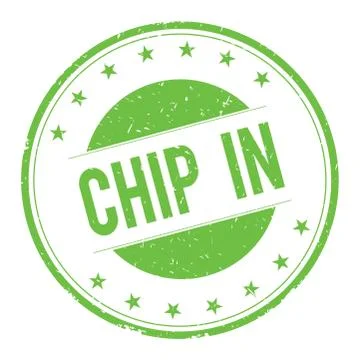 CHIP-IN stamp sign Stock Illustration