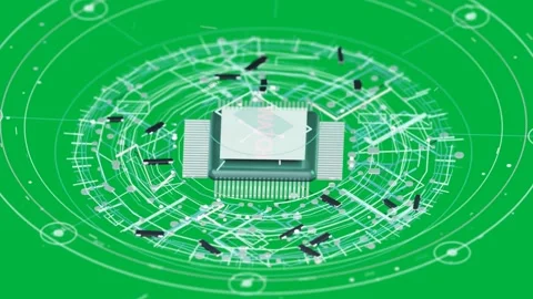 Chip staying centered with ring under, sparking rings growing bits circling on Stock Footage 335780922