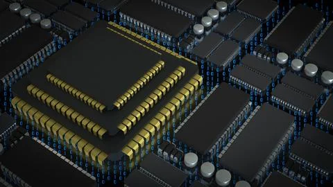 The Chip for Technology or IT concept 3d Rendering. Stock Illustration