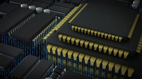 The Chip for Technology or IT concept 3d Rendering. Stockfoto's