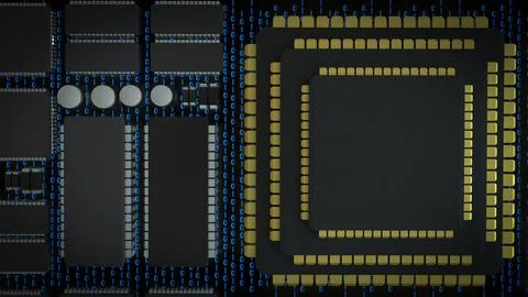 The Chip for Technology or IT concept 3d Rendering. 스톡 사진
