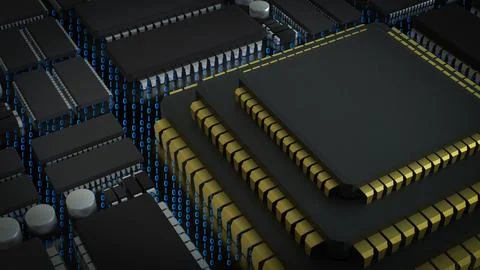 The Chip for Technology or IT concept 3d Rendering. Stockfoto's
