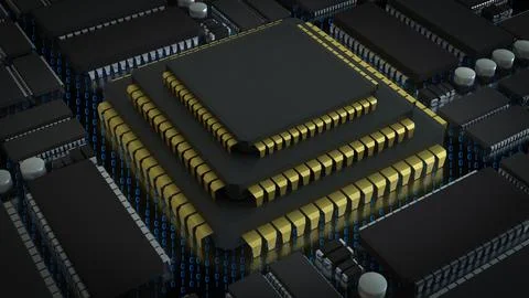 The Chip for Technology or IT concept 3d Rendering. 库存照片