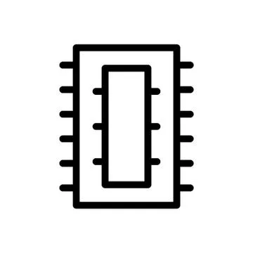 Chip thin line icon Stock Illustration