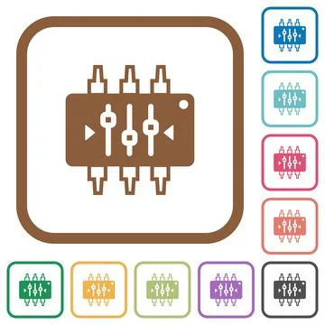 Chip tuning simple icons Stock Illustration
