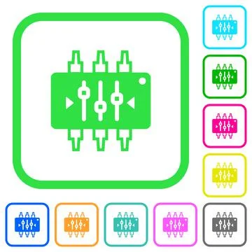 Chip tuning vivid colored flat icons icons Stock Illustration