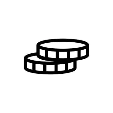 Chip for the vector icon game. Isolated contour symbol illustration Illustrazione stock