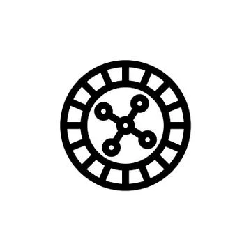 Chip for the vector icon game. Isolated contour symbol illustration Illustrazione stock