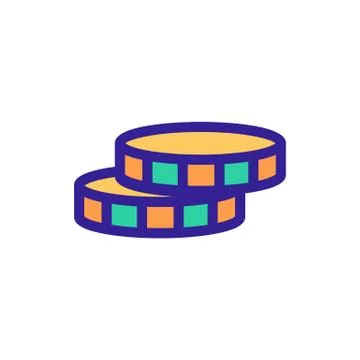 Chip for the vector icon game. Isolated contour symbol illustration Stock Illustration