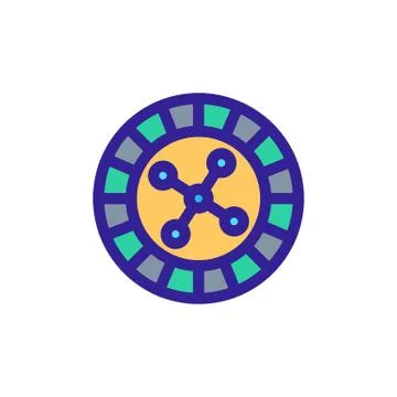 Chip for the vector icon game. Isolated contour symbol illustration Illustrazione stock